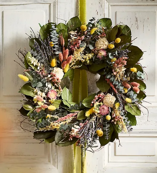 Eucalyptus Lavender Larkspur Dried Wreath